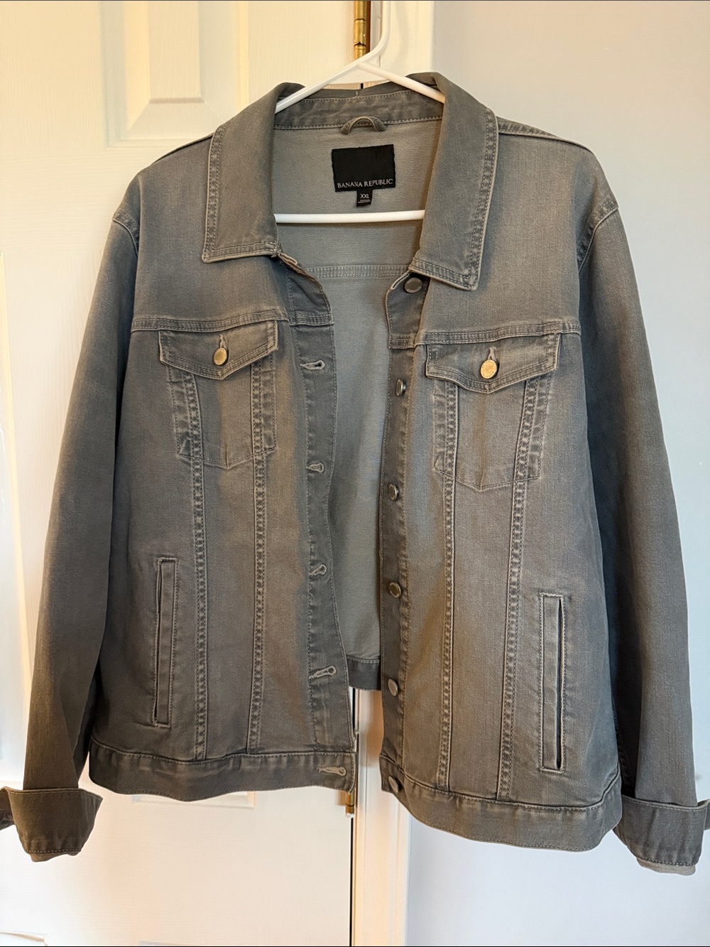 Banana Republic Gray Washed Denim Jacket